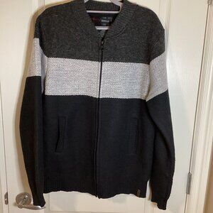 Buffalo David Bitton Men's Knit Cardigan Size L Fleece Lined Sweater Colorblock